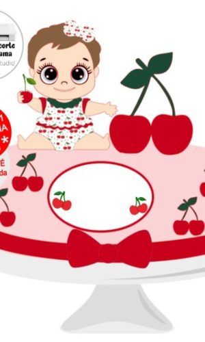 Arquivo De Corte Topo De Bolo Cerejinha Bebê