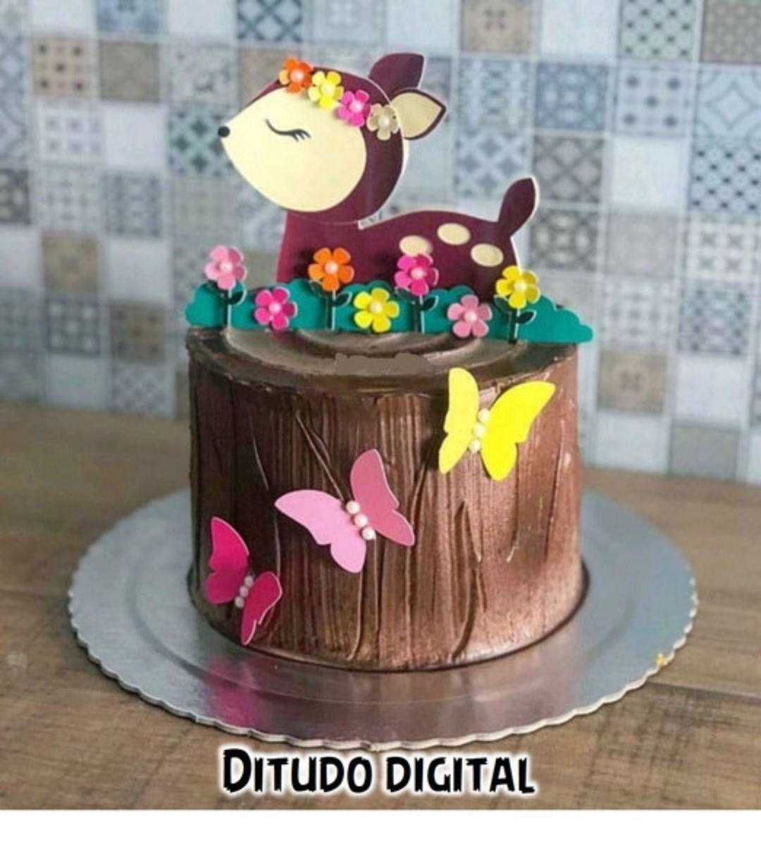 Arquivo De Corte Topo De Bolo Cervo Bosque Studio