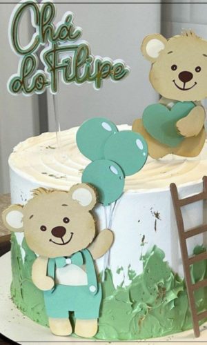 Arquivo de Corte Topo de Bolo Cha de Bebe Ursinho Studio