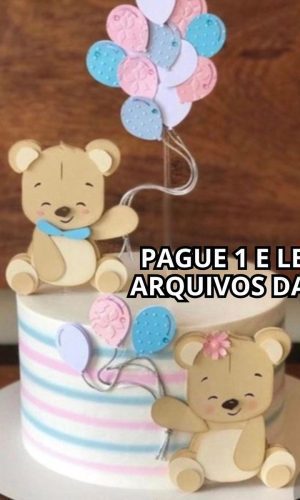 Arquivo de Corte Topo de Bolo Chá Revelação Ursinhos