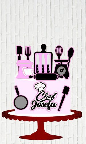 Arquivo de Corte Topo de Bolo Chefe de Cozinha