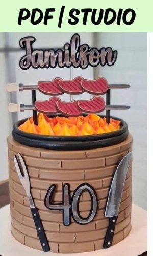 Arquivo de Corte Topo de Bolo Churrasco Csv188