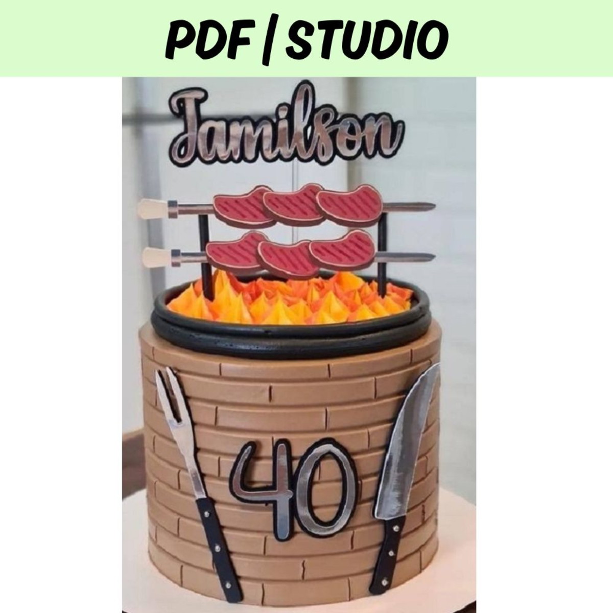 Arquivo de Corte Topo de Bolo Churrasco Csv188