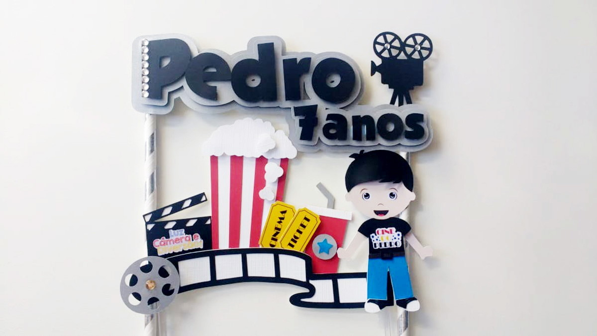 Arquivo de Corte Topo de Bolo Cinema Menino