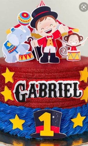 Arquivo de Corte Topo de Bolo Circo em Camadas