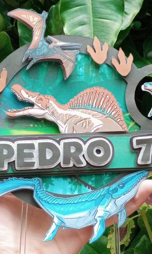 ARQUIVO DE CORTE Topo de bolo Circular Dinossauros
