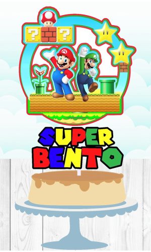 Arquivo de Corte Topo de Bolo Circular Super Mário #ab