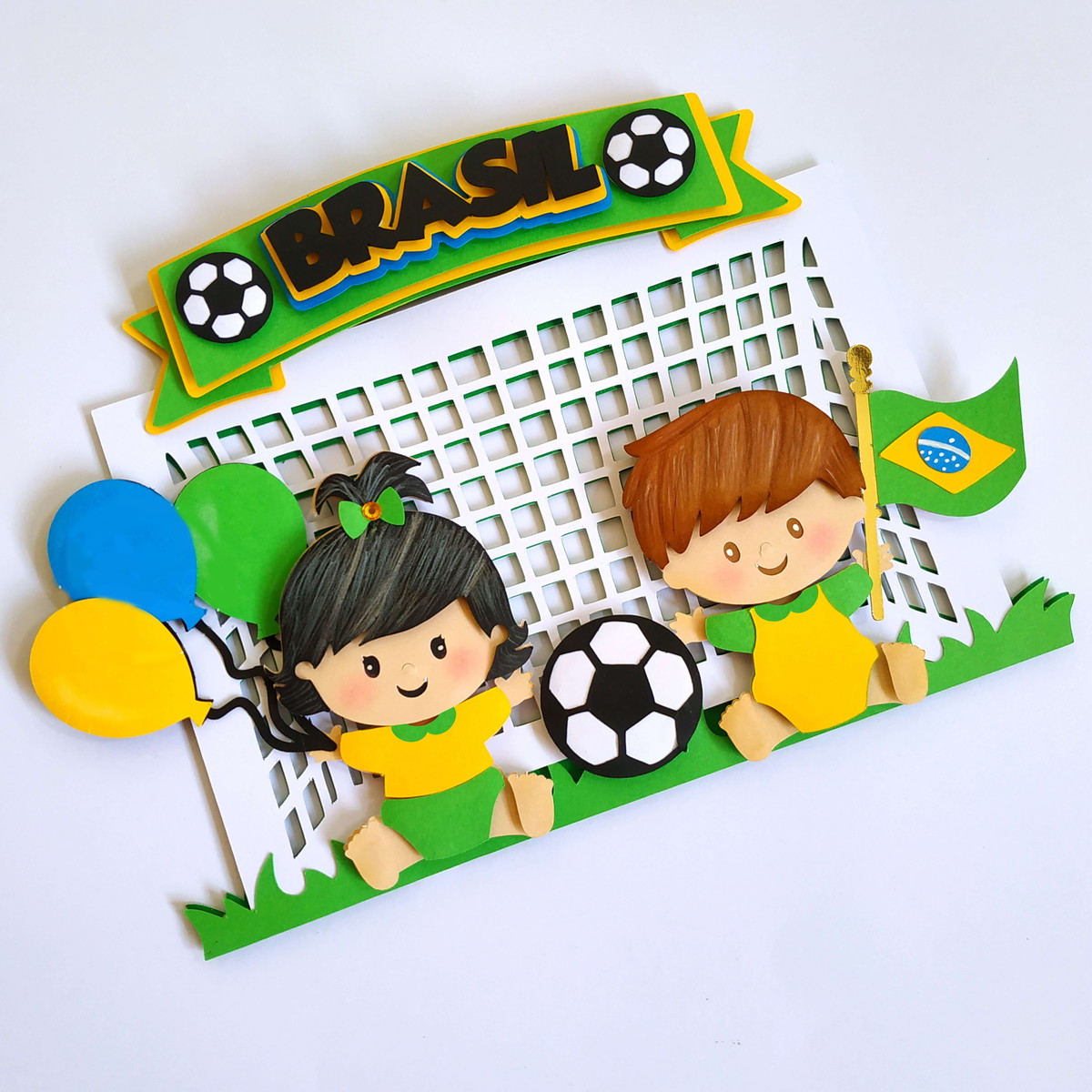 Arquivo de Corte: Topo de Bolo Copa Brasil Babys Cute 025