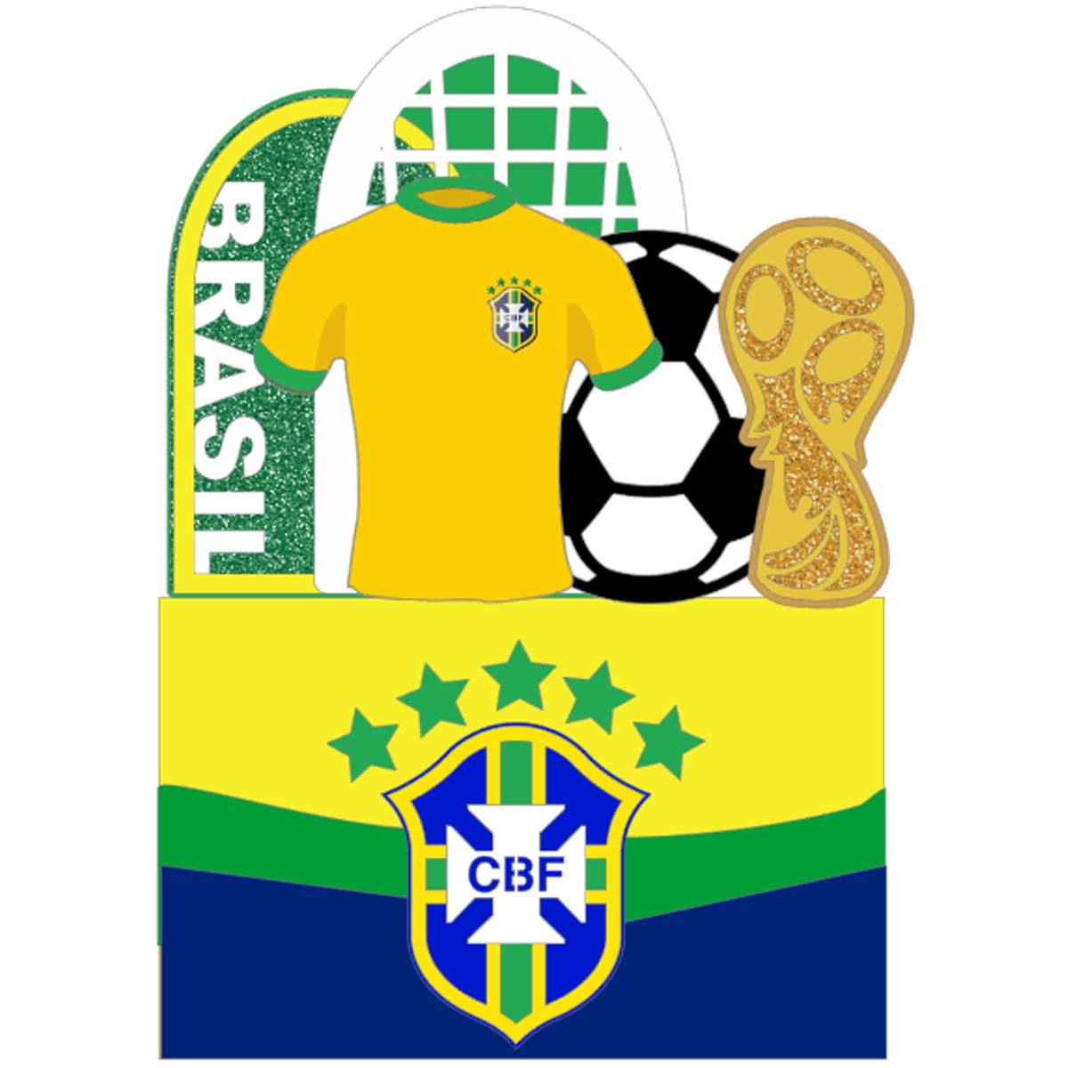Arquivo de Corte: Topo de Bolo Copa do Mundo Brasil 054