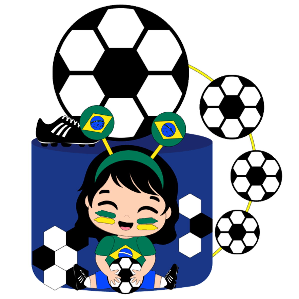 Arquivo de Corte: Topo de Bolo Copa do Mundo Brasil Baby 040