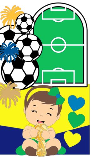 Arquivo de Corte: Topo de Bolo Copa do Mundo Brasil Baby 049