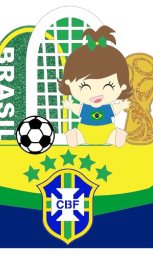 Arquivo de Corte: Topo de Bolo Copa do Mundo Brasil Baby 053