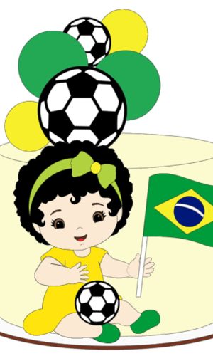 Arquivo de Corte: Topo de Bolo Copa do Mundo Menina 018
