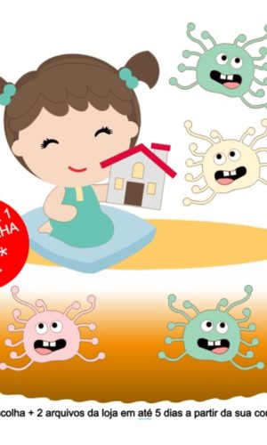 Arquivo de Corte Topo de Bolo Coronavirus - Menina