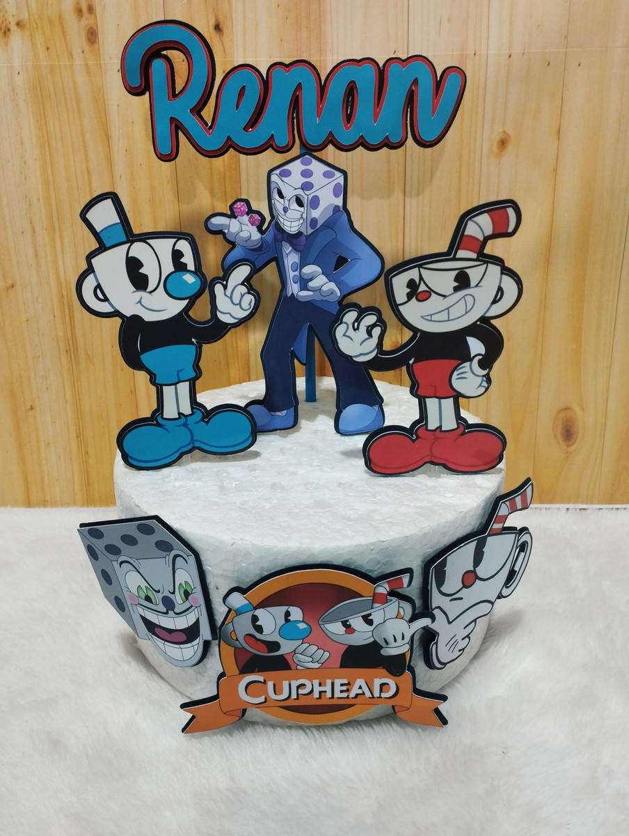 Arquivo de Corte Topo de Bolo Cuphead 01 (studio) - Imagem 4