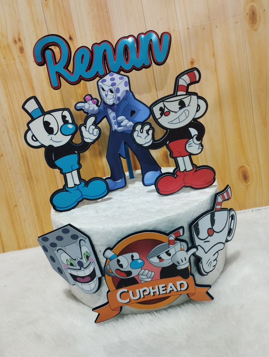 Arquivo de Corte Topo de Bolo Cuphead 01 (studio) - Imagem 3