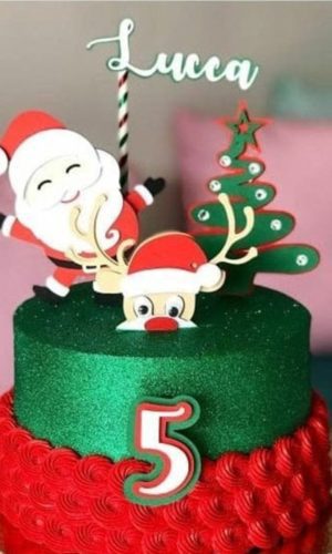 Arquivo de corte topo de bolo Papai Noel camadas