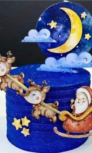 Arquivo de corte topo de bolo natal aquarelado