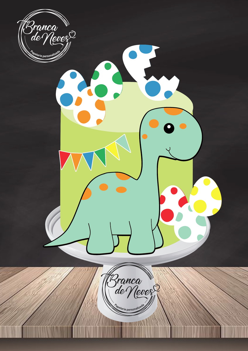 Arquivo de Corte Topo de Bolo Dino Baby - Imagem 3