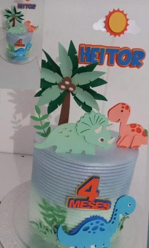 Arquivo de Corte Topo de Bolo Dino Baby Camadas