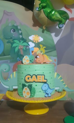Arquivo de Corte Topo de Bolo Dino Dinossauro Cute