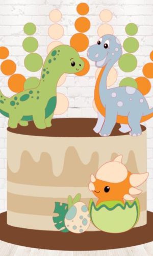 Arquivo de Corte Topo de Bolo Dino em Camadas 427