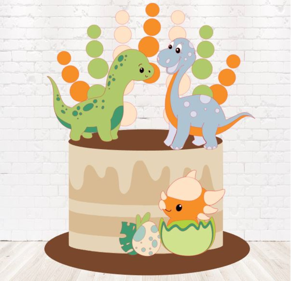 Arquivo de Corte Topo de Bolo Dino em Camadas 427