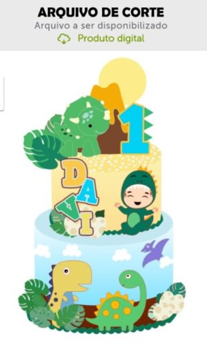 Arquivo de Corte Topo de Bolo Dinos Baby