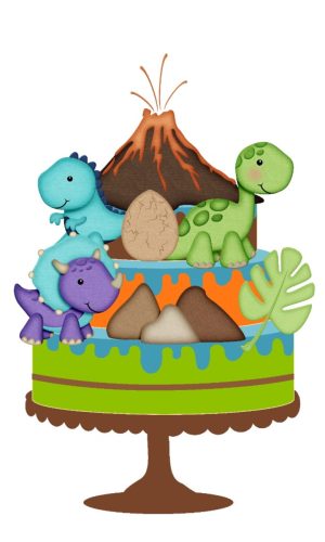 Arquivo de Corte Topo de Bolo Dinossauro 01