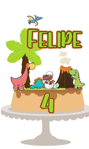 Arquivo de Corte Topo de Bolo Dinossauro 03