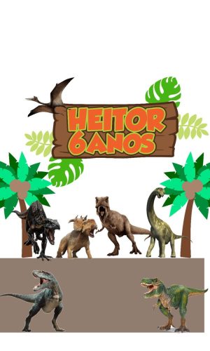 Arquivo de Corte Topo de Bolo Dinossauro 08