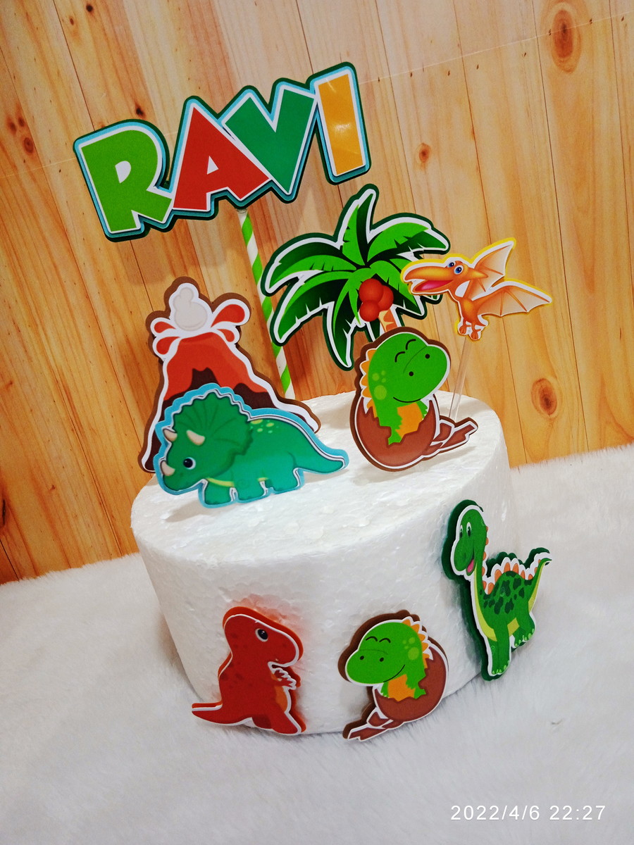Arquivo De Corte Topo De Bolo Dinossauro 08 (studio) - Imagem 3