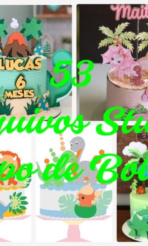 Arquivo de Corte Topo de Bolo - Dinossauro