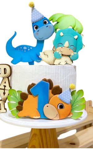 Arquivo de Corte Topo de Bolo Dinossauro 2 Studio+brinde