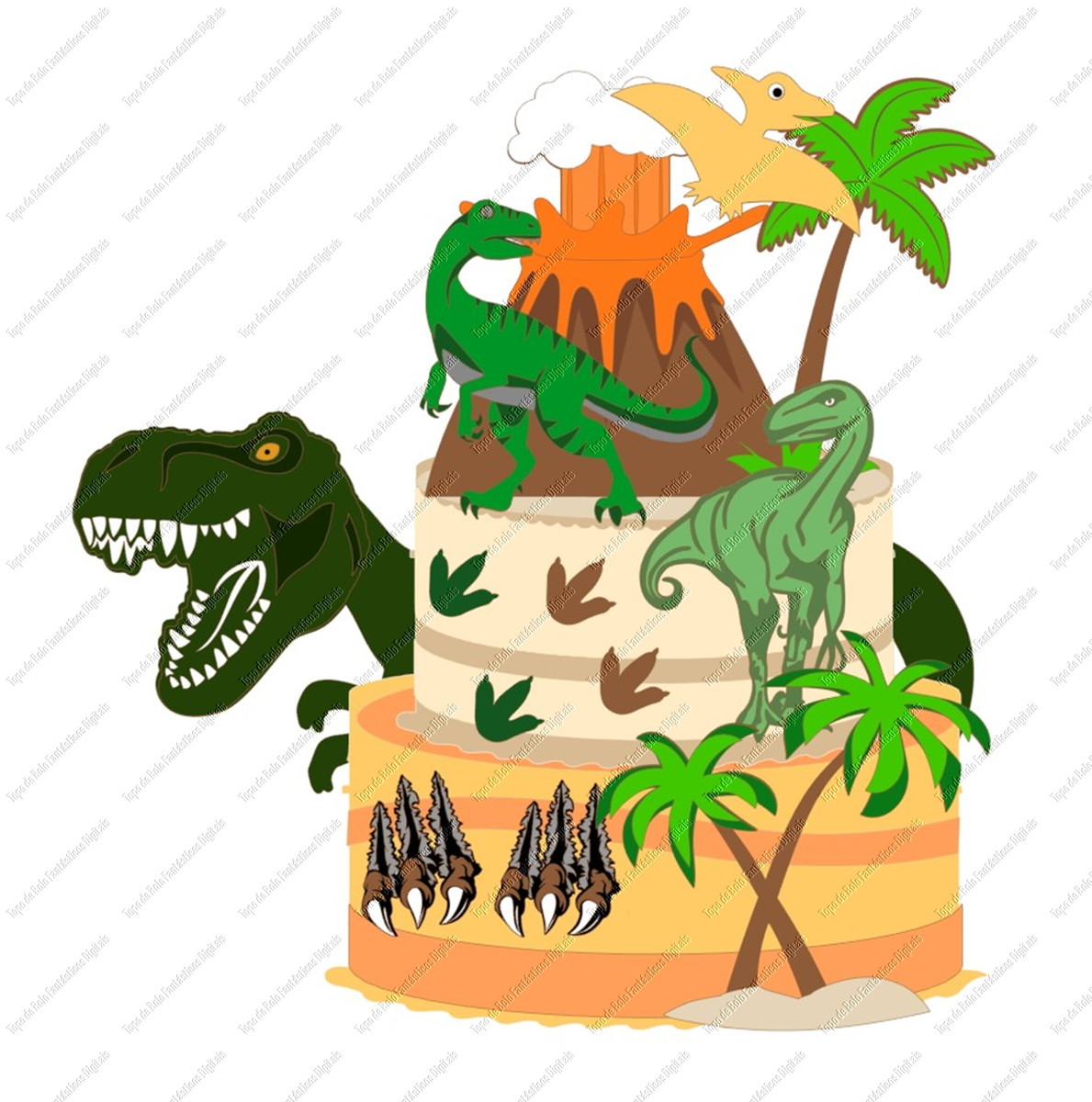 Arquivo de Corte Topo de Bolo Dinossauro - Imagem 2