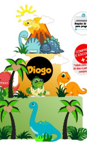 Arquivo de Corte Topo de Bolo Dinossauro