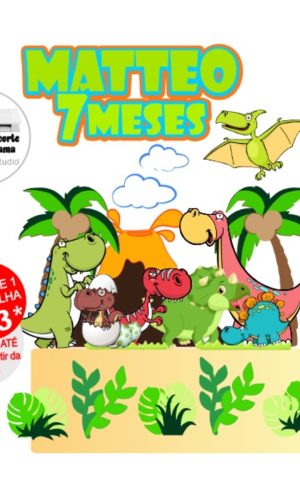 Arquivo de Corte Topo de Bolo Dinossauro