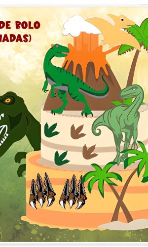 Arquivo de Corte Topo de Bolo Dinossauro