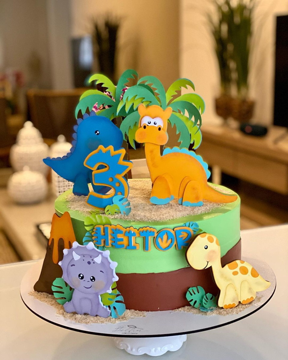 Arquivo de corte topo de bolo dinossauro baby -001