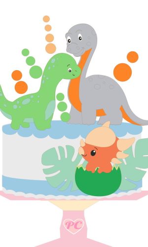 Arquivo de Corte Topo de Bolo Dinossauro Baby 20 Studio