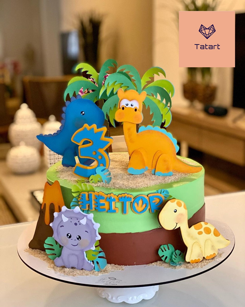 Studio/pdf Arquivo de Corte Topo de Bolo Dino Baby -001 - Imagem 2