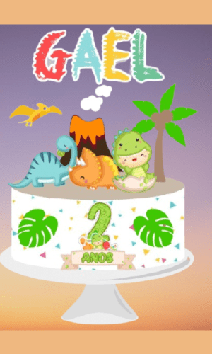 Arquivo de Corte Topo de Bolo Dinossauro Baby + BRINDE