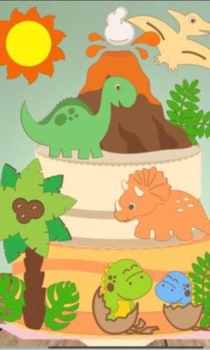 Arquivo de Corte Topo de Bolo Dinossauro Baby Camad -COD.011
