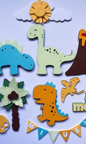 Arquivo de Corte Topo de Bolo Dinossauro Baby - Camadas