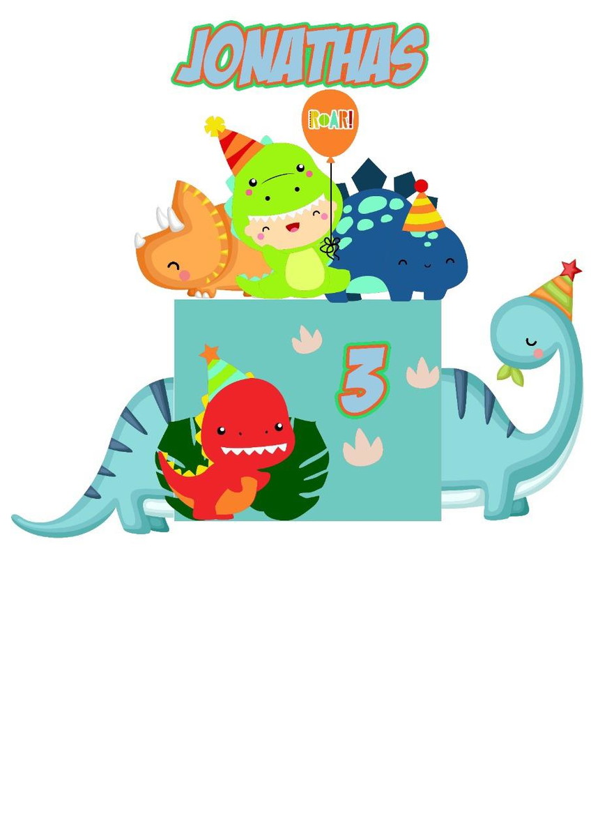 ARQUIVO DE CORTE TOPO DE BOLO Dinossauro baby
