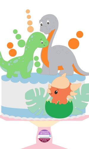 Arquivo de Corte Topo de Bolo Dinossauro Baby *Studio