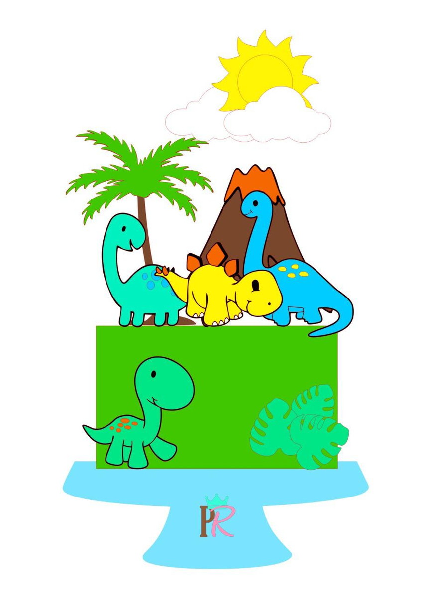 Arquivo de corte Topo de Bolo Dinossauro CAMADA STUDIO #1652