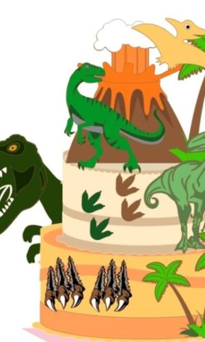 Arquivo de corte Topo de bolo Dinossauro CAMADAS COD:2027