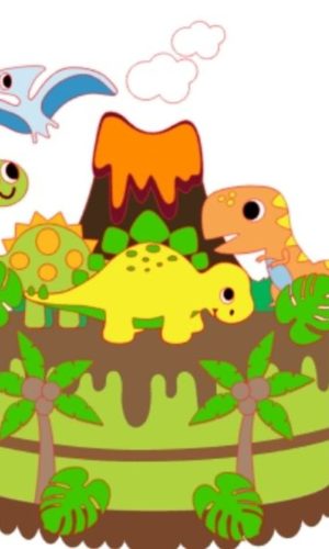 Arquivo de corte Topo de bolo Dinossauro CAMADAS COD:2037