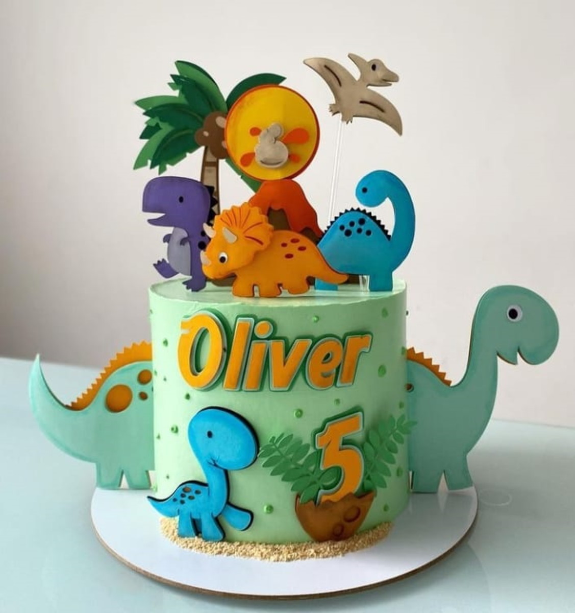 Arquivo de Corte: Topo de Bolo Dinossauro Cute 040